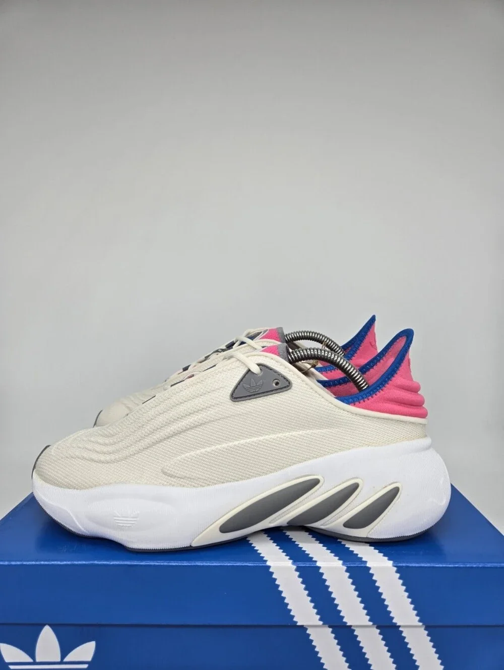 Adidas Women's adiFOM SLTN HP6488 Cream Pink White Running Shoes Size 7 - Picture 1 of 8